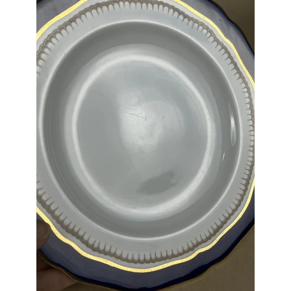2 HTF Antique Spode Copeland Cobalt Blue Gold Trim R7767 Salad Plate 7 3/4”‎